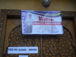 signage of assessment venue at POLO ofc