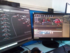 Left side Unreal coding called Blueprint